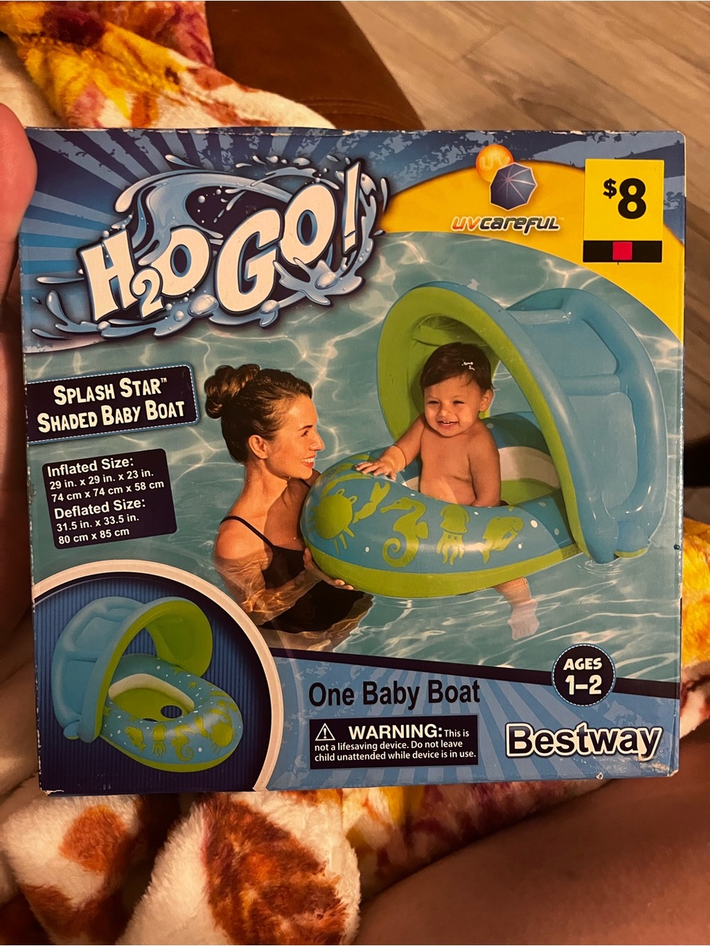 H2O Go! Splash Star Shaded Baby Boat in Blue & Green